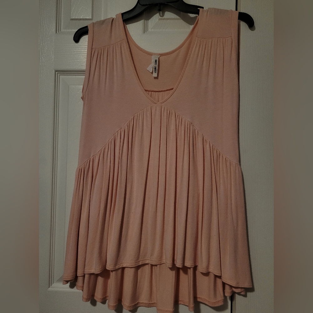 Sweet LINDSEY Light Pink Flowy Tank Top